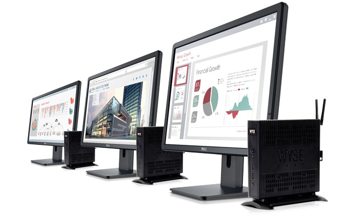 D10DP thin clients with monitors