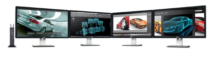 Wyse 7000 Series thin client with multiple monitors
